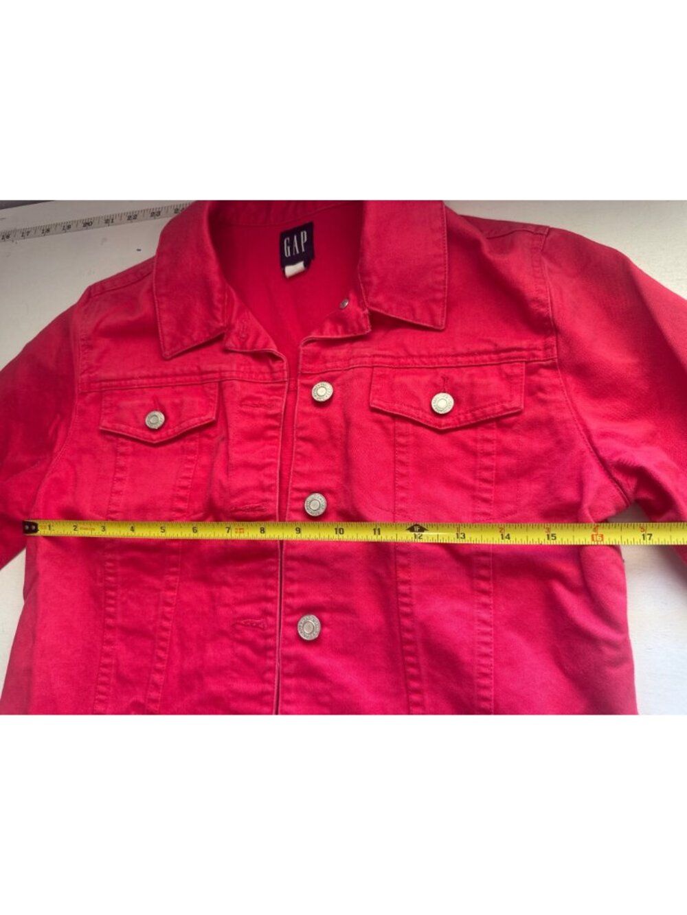 Vintage GAP Womens Jacket Sz S Pink Denim Y2K Trucker Streetwear Retro Pockets - Picture 11 of 15